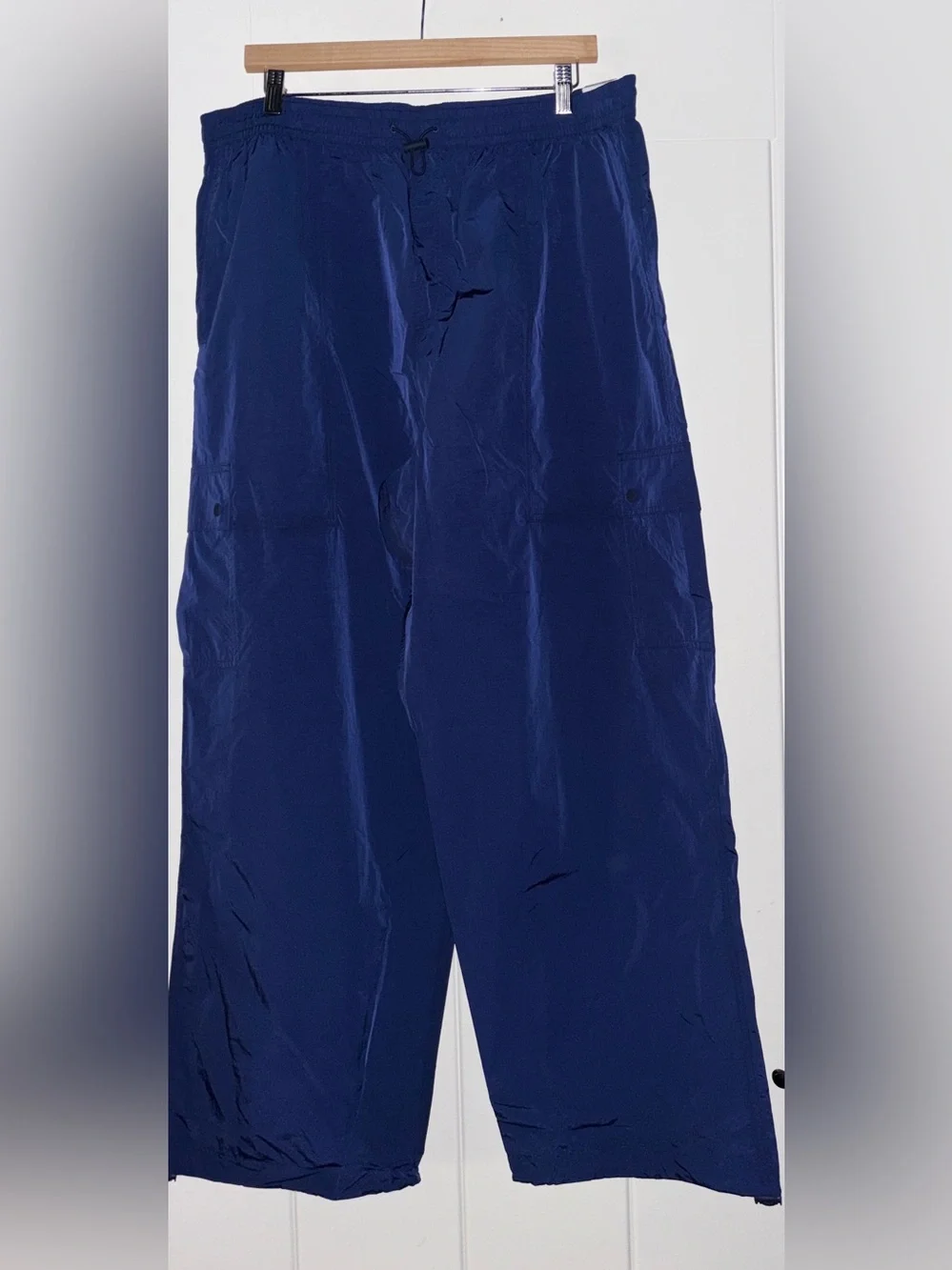 Pink VS Satin Parachute Cargo High Rise Wide Leg Pants Women XXL NEW Relaxed Fit